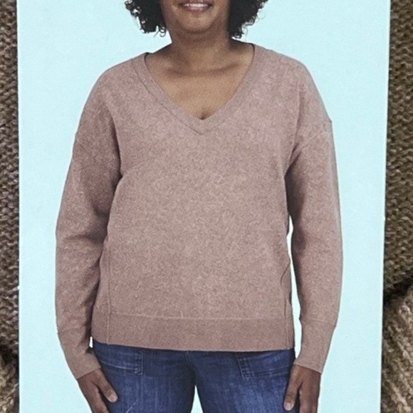 Lucky Brand Sweaters - Lucky Brand V-Neck‎ Sweater XXL Cognac Brown Long Sleeve Relaxed Knit Top NEW